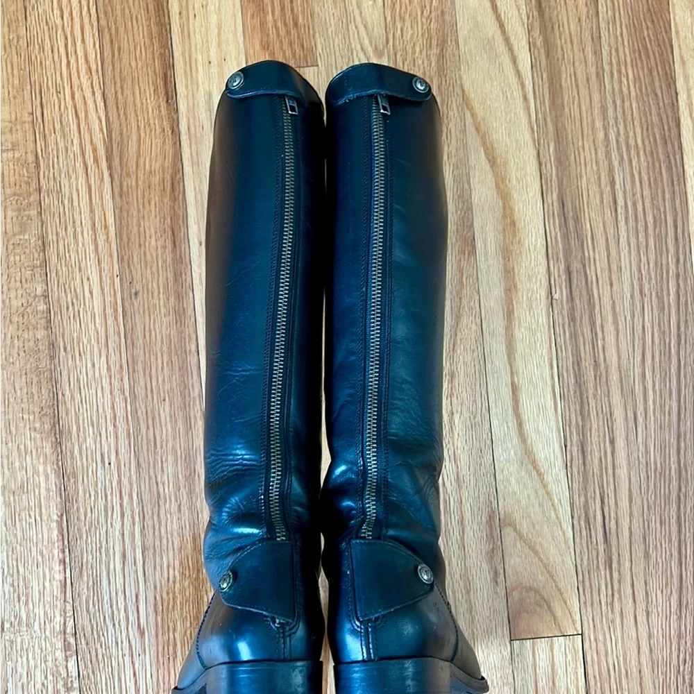Frye Melissa Button Back Zip Black leather boots women size 6.5